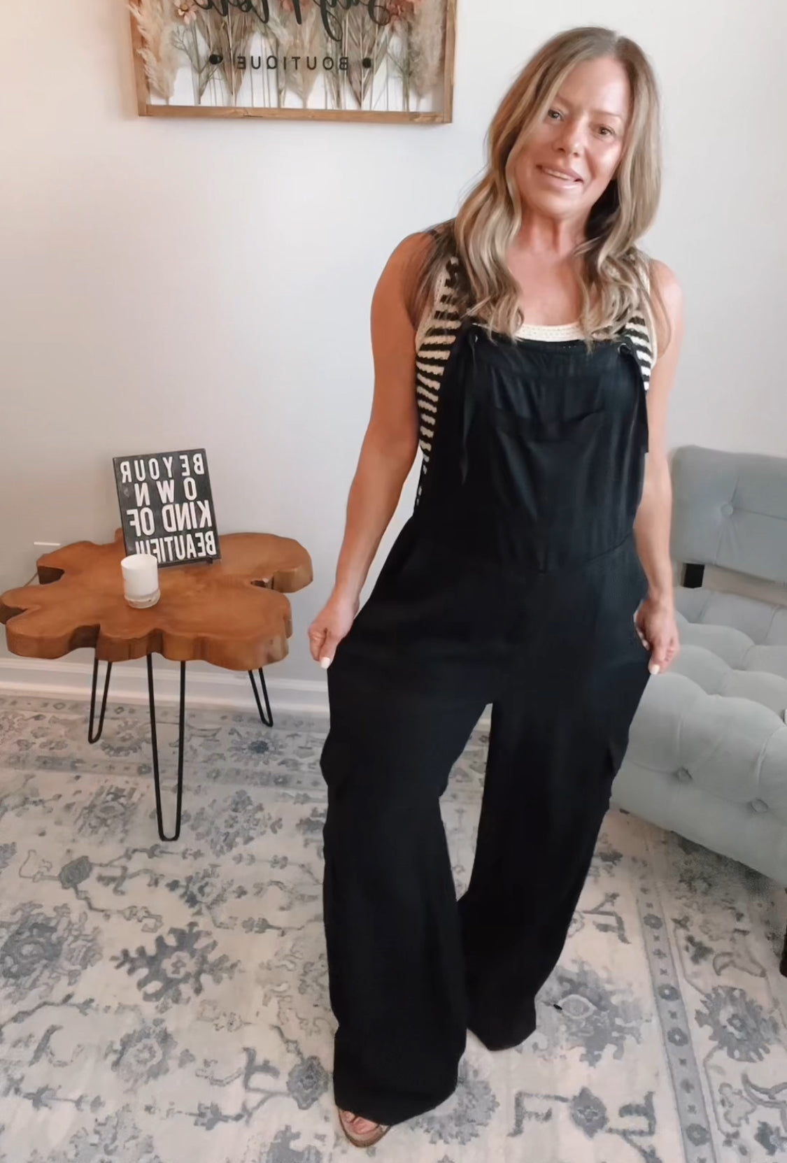 Around Town Wide Leg Cargo Overalls