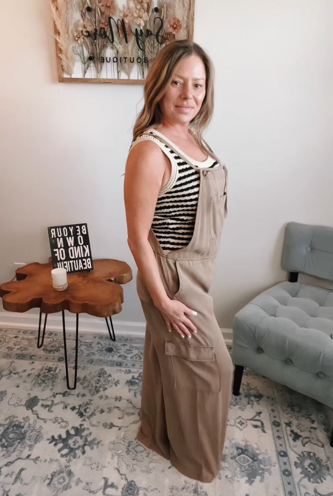 Around Town Wide Leg Cargo Overalls