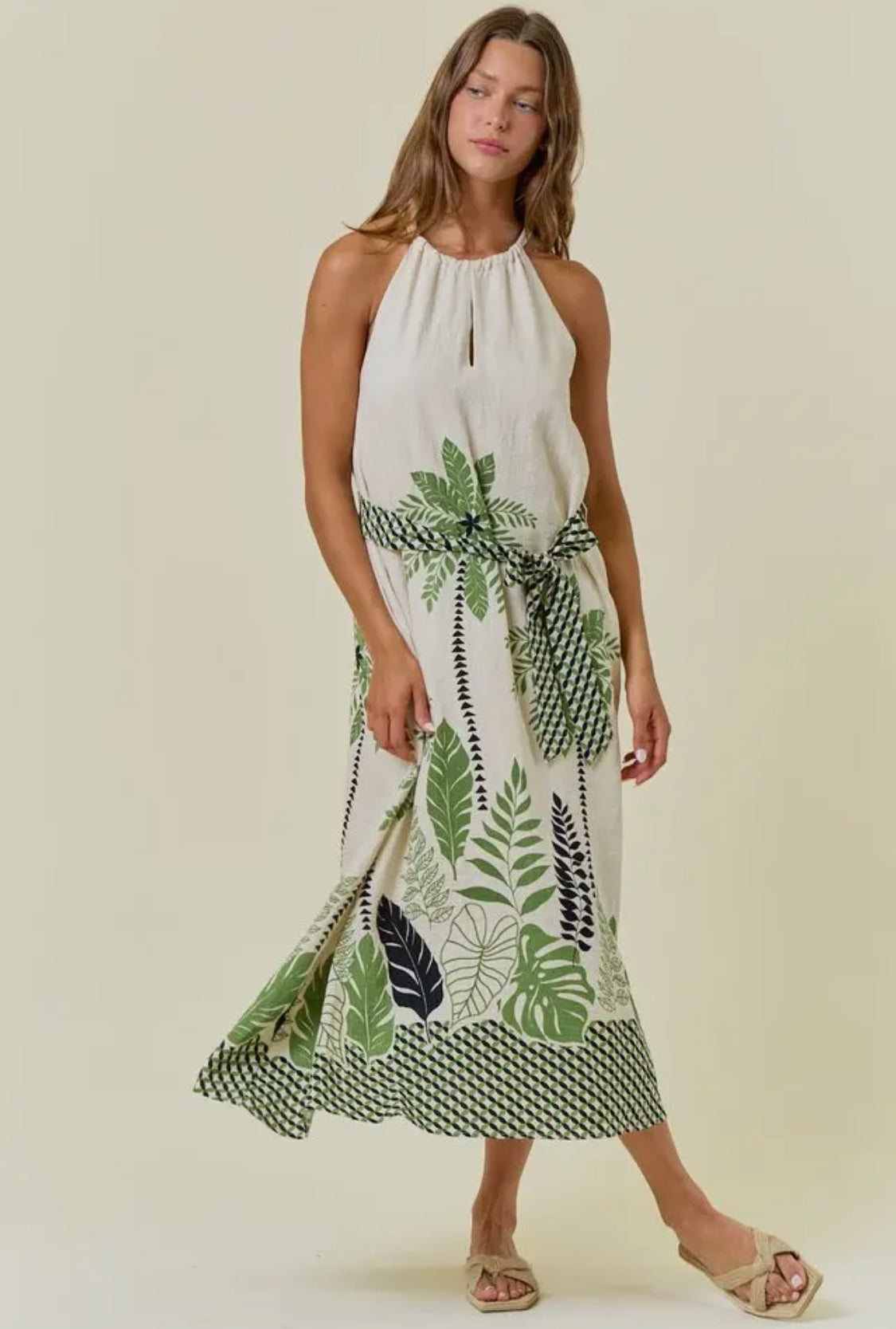 Palm Tree Maxi Dress Palm Print / M Palm Tree Maxi Dress Palm Print / M
