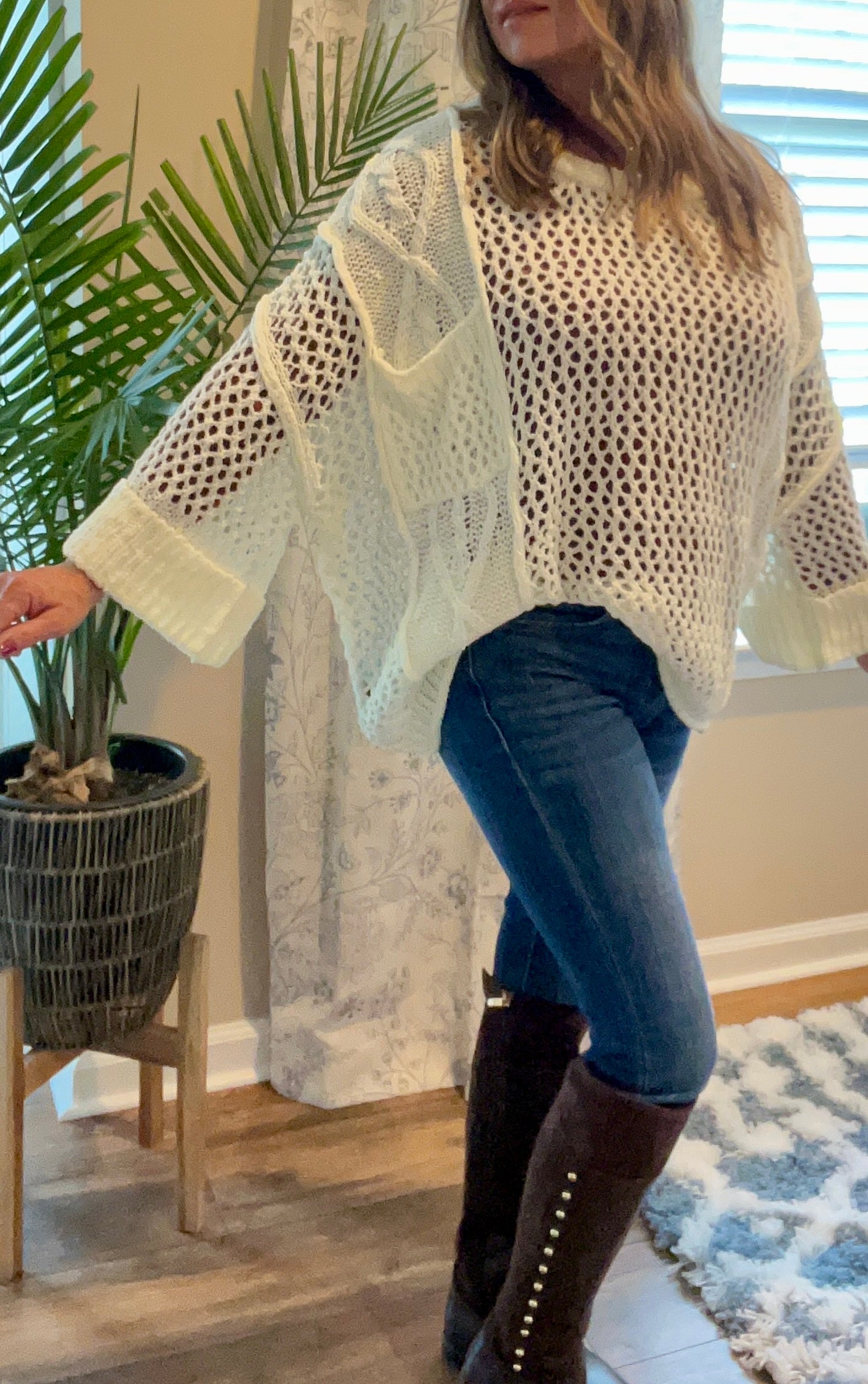 Contrast Knit Sweater