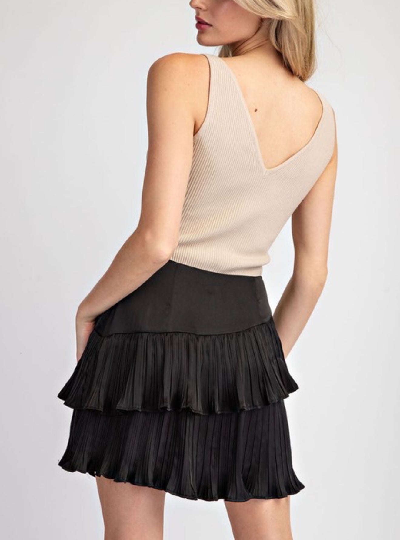 Satin Ruffle Mini Skort