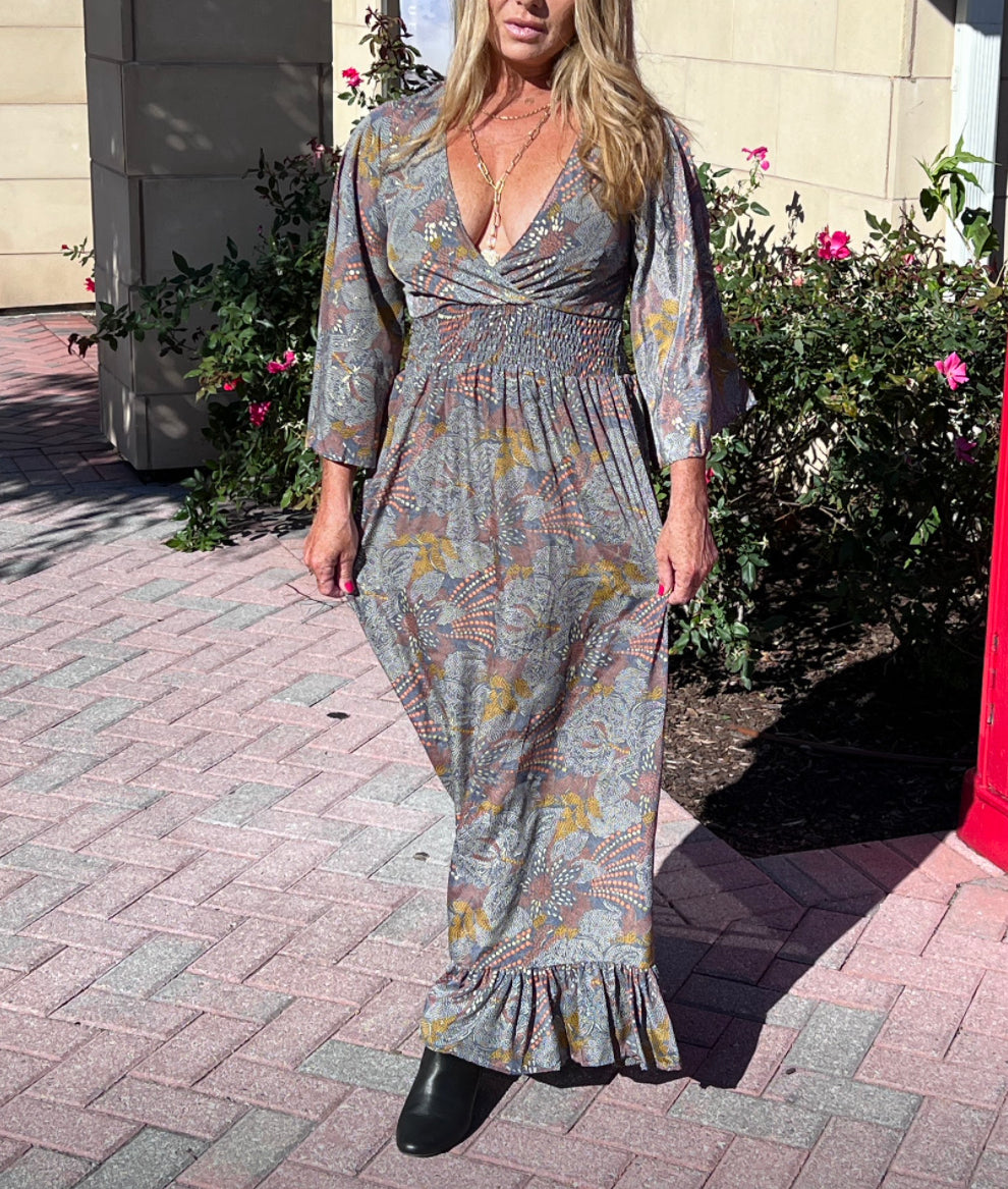 Ruffle Hem Maxi Dress