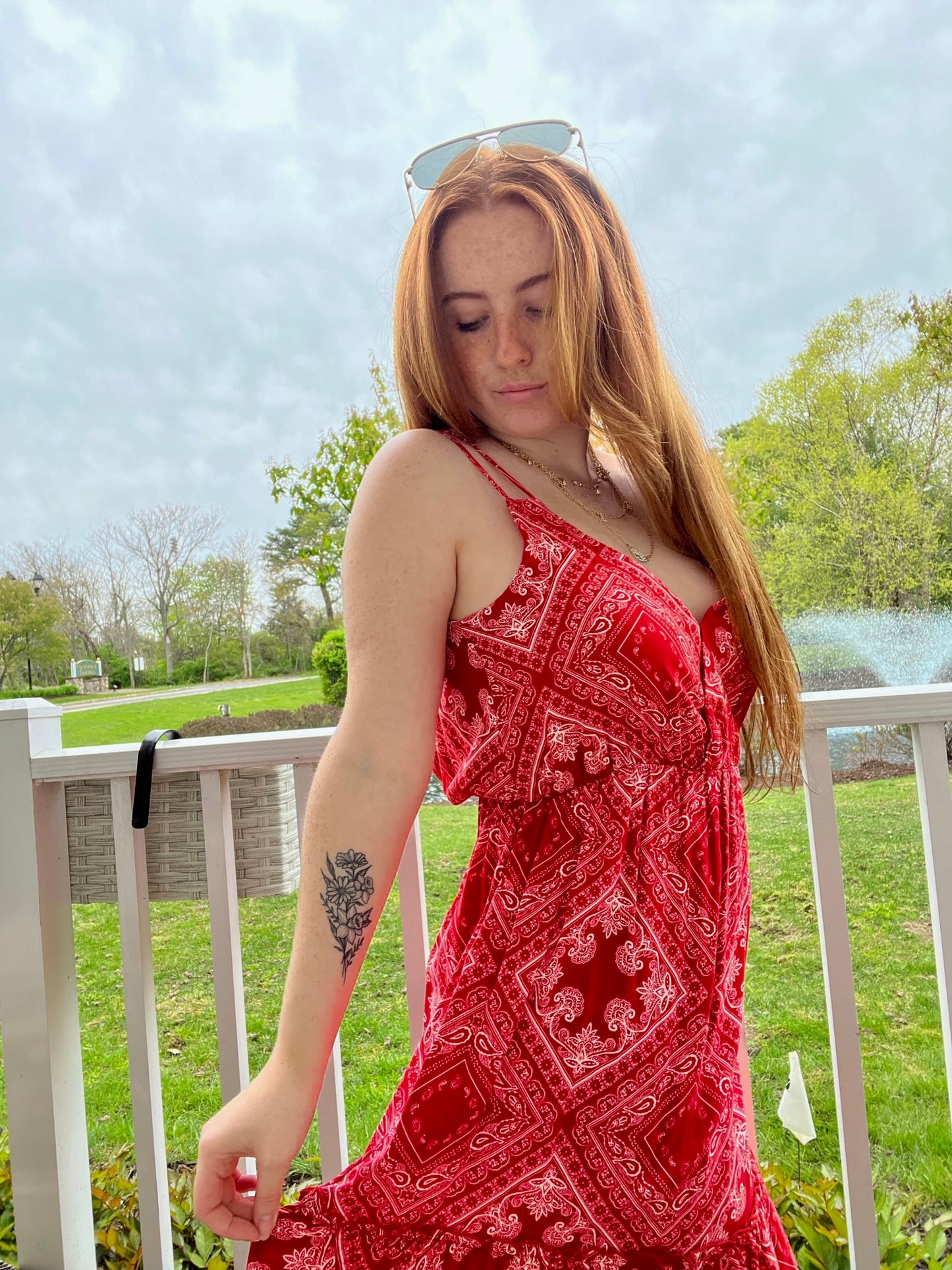 Floral Bandana Print Dress