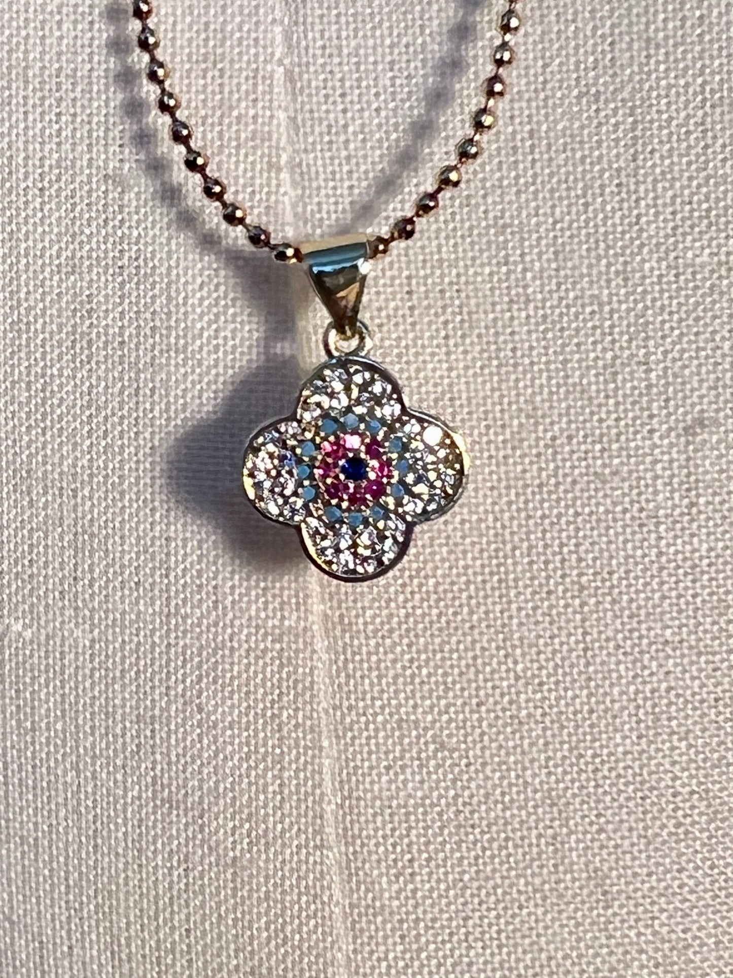 Evil Eye Clover Necklace