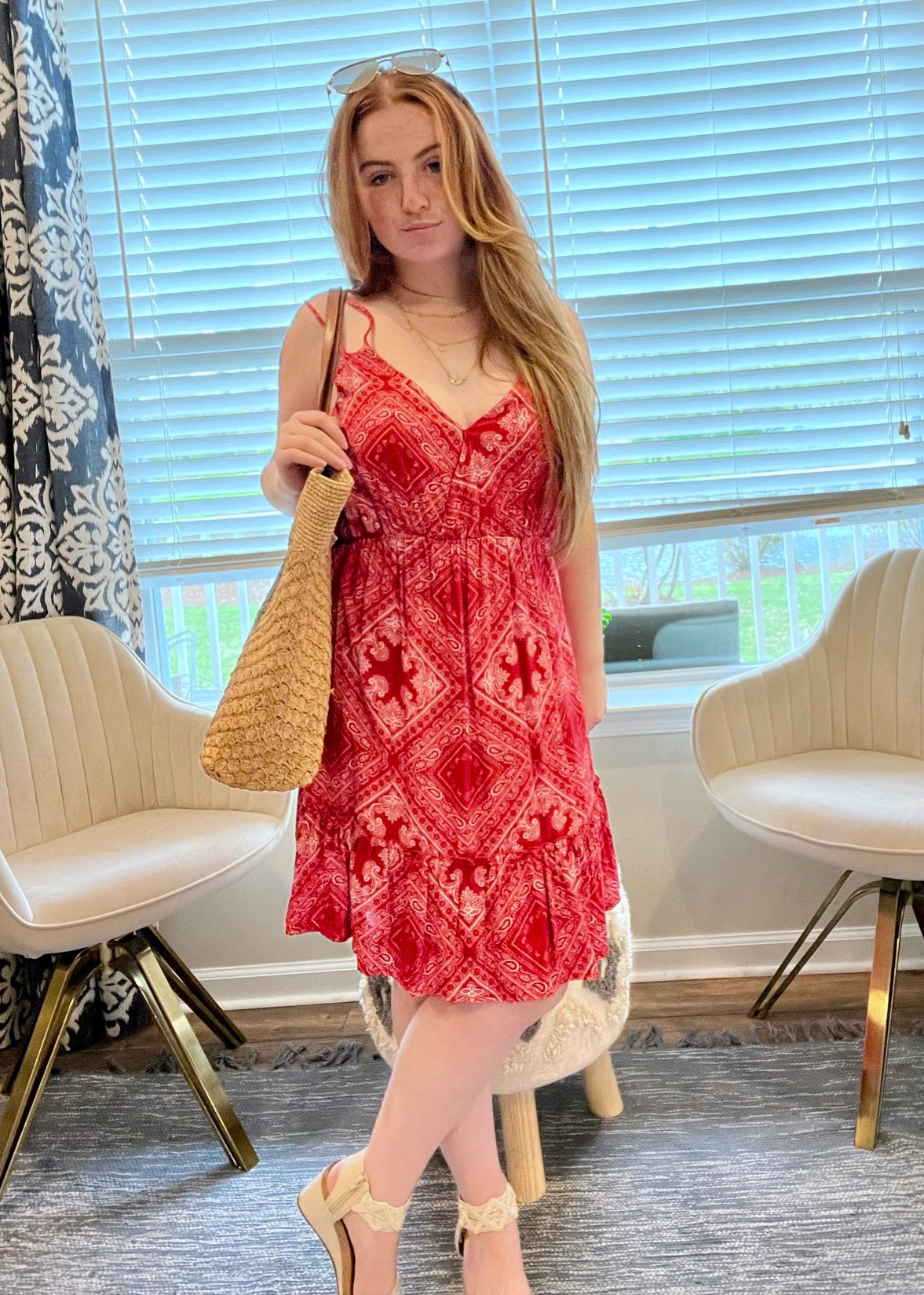 Floral Bandana Print Dress