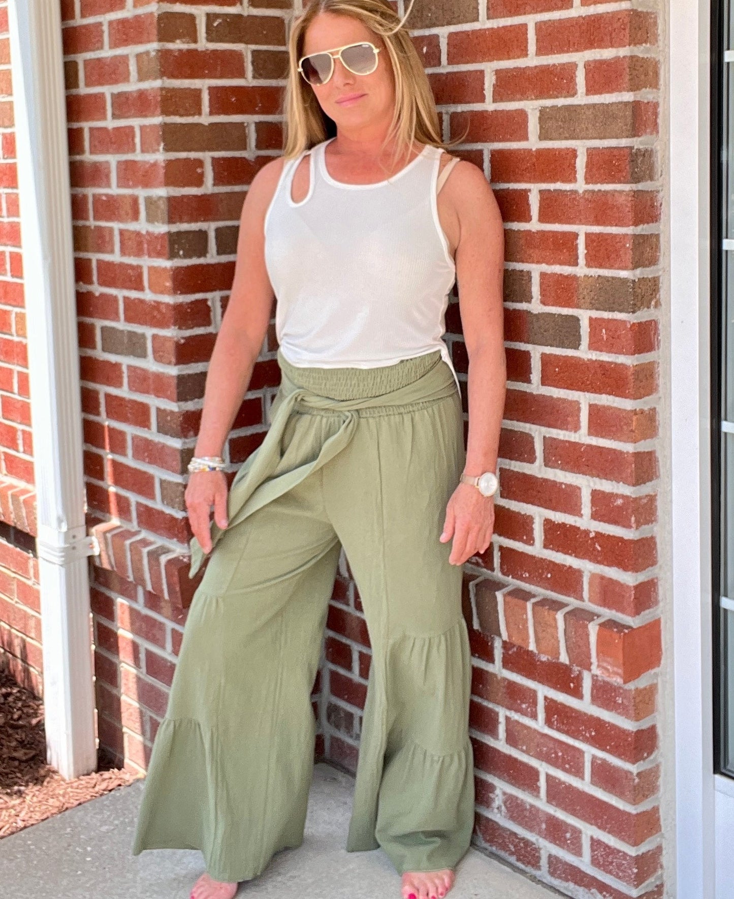 Tiered Wide Leg Pants