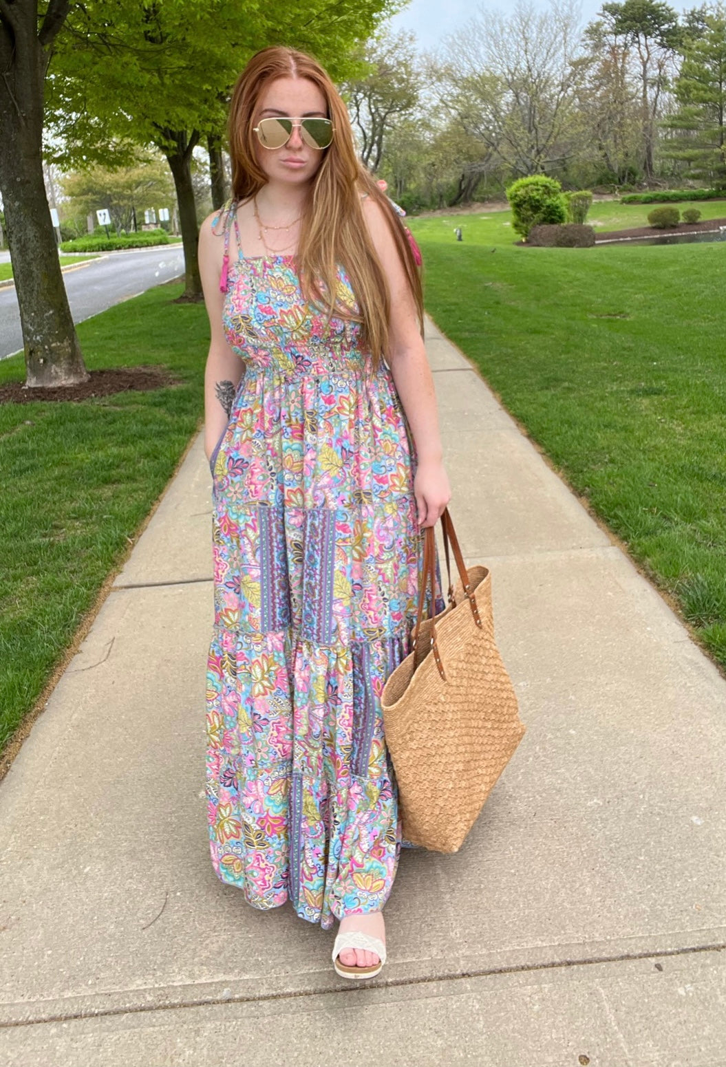 Smocked Floral Maxi Dress