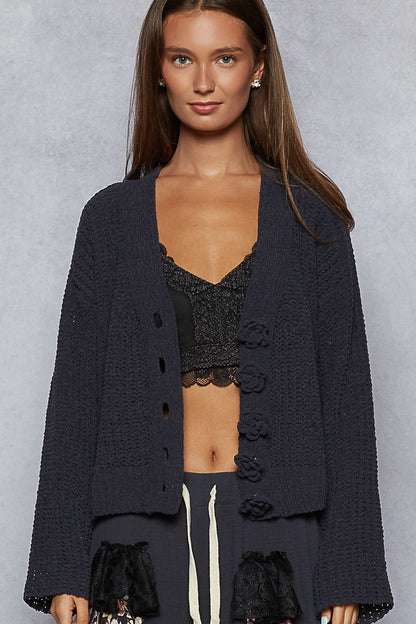 Crochet Button Down Cardigan