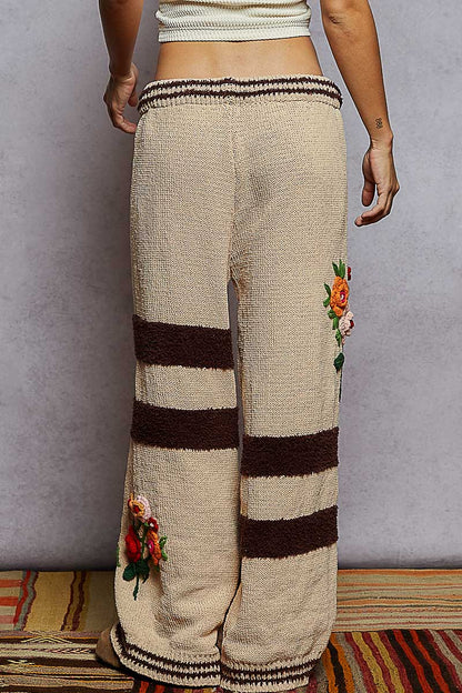 Embroidered Sweater Pants