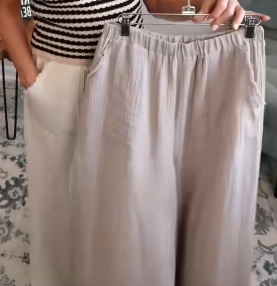 Coastal Cotton Gauze Pants