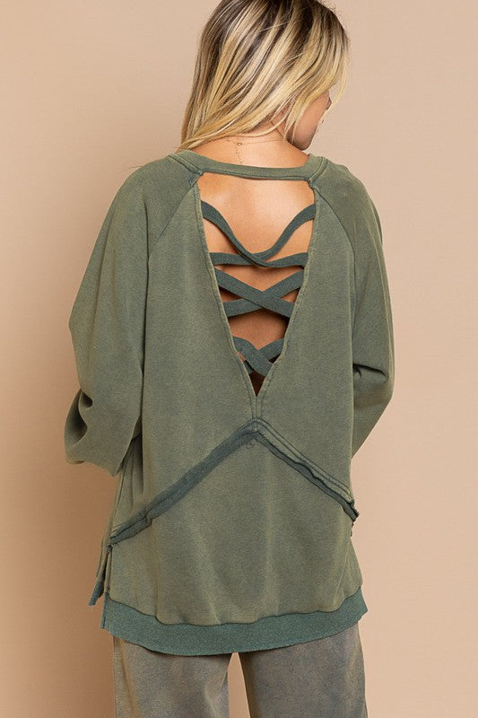 Zoey Criss- Cross Back Sweatshirt