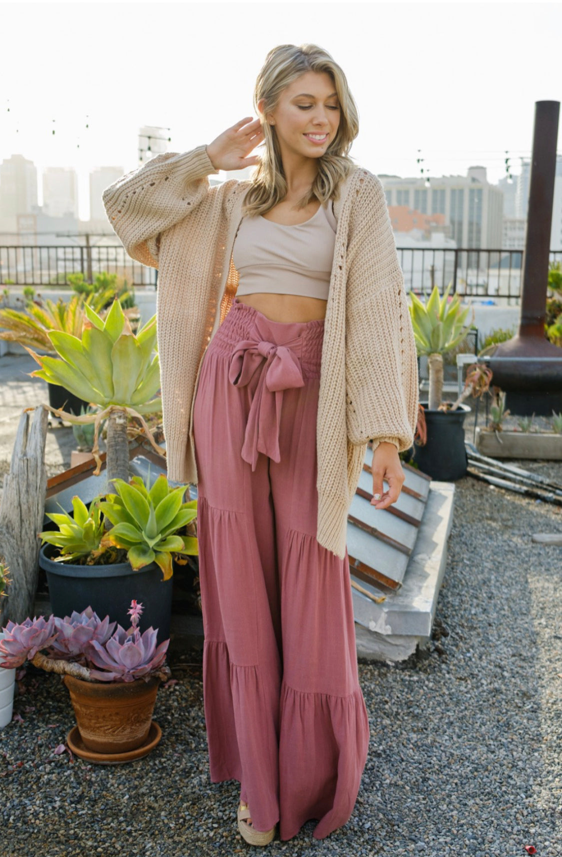 Tiered Wide Leg Pants