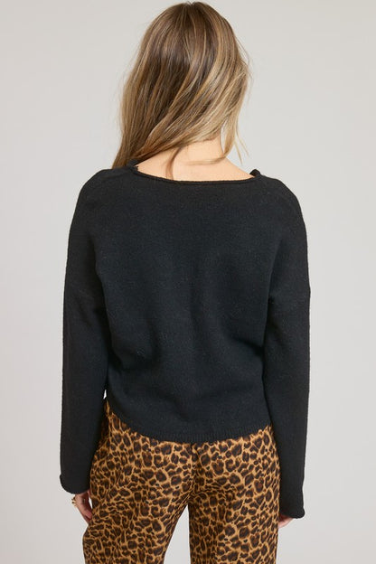 Button Down Cardigan in Navy