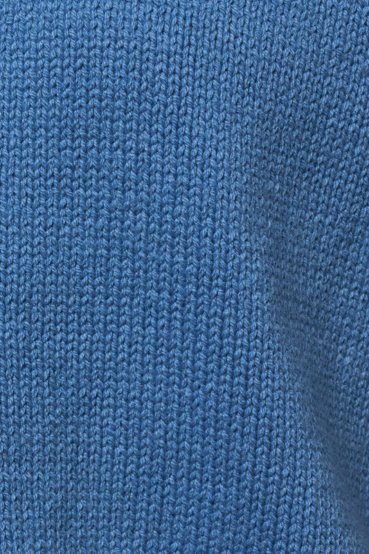 Short Sleeve Cardigan Sweater- Dusty Blue