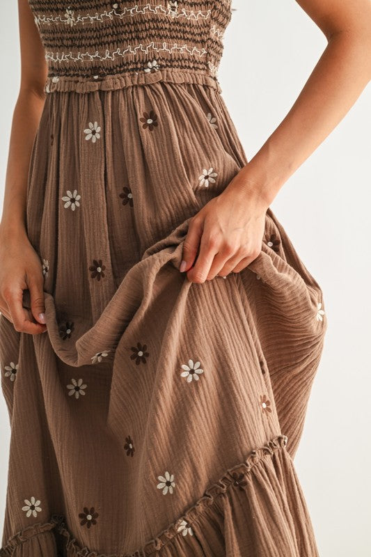 Floral Embroidered Maxi Dress