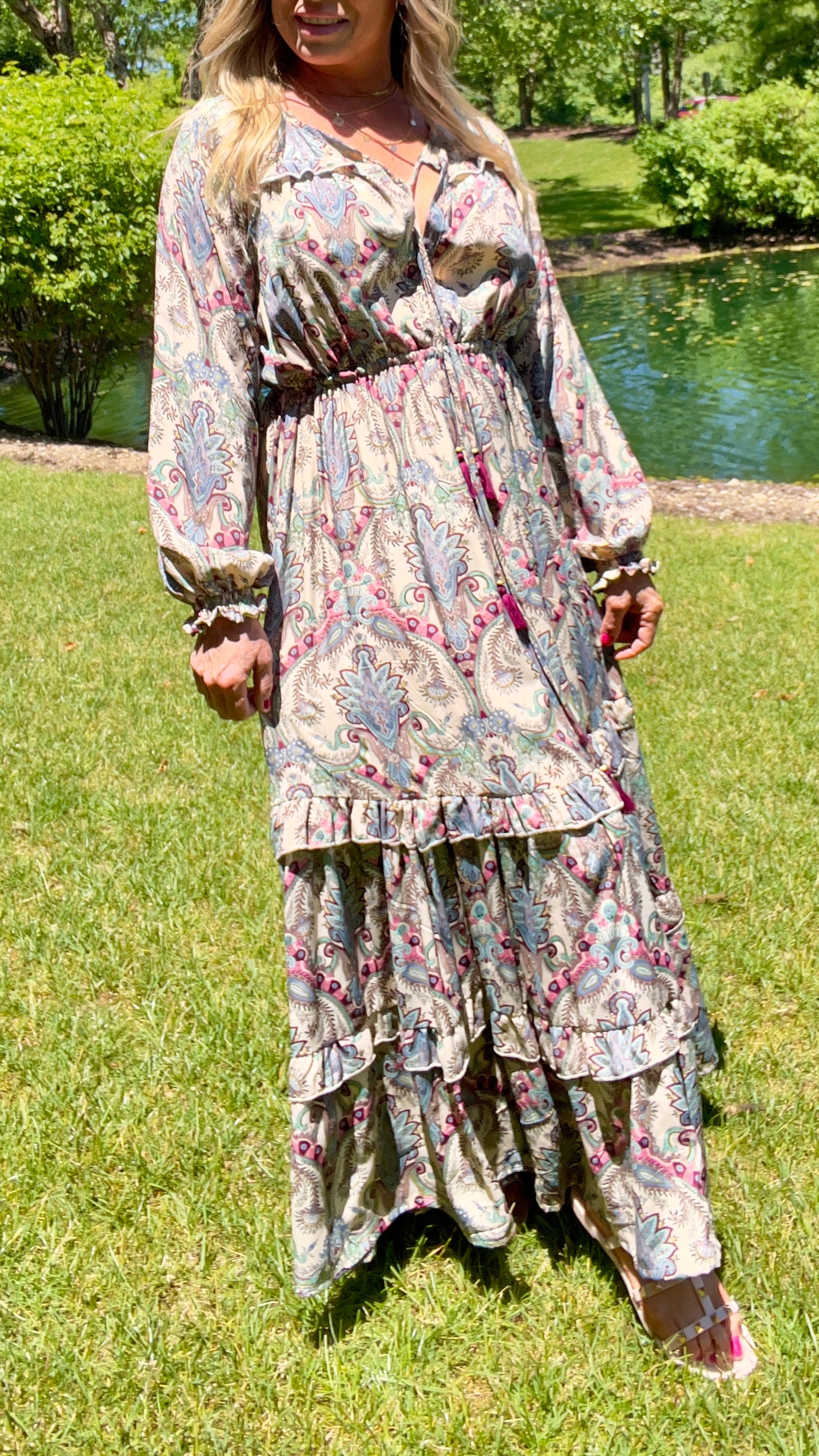 Floral Boho Long Sleeve Maxi