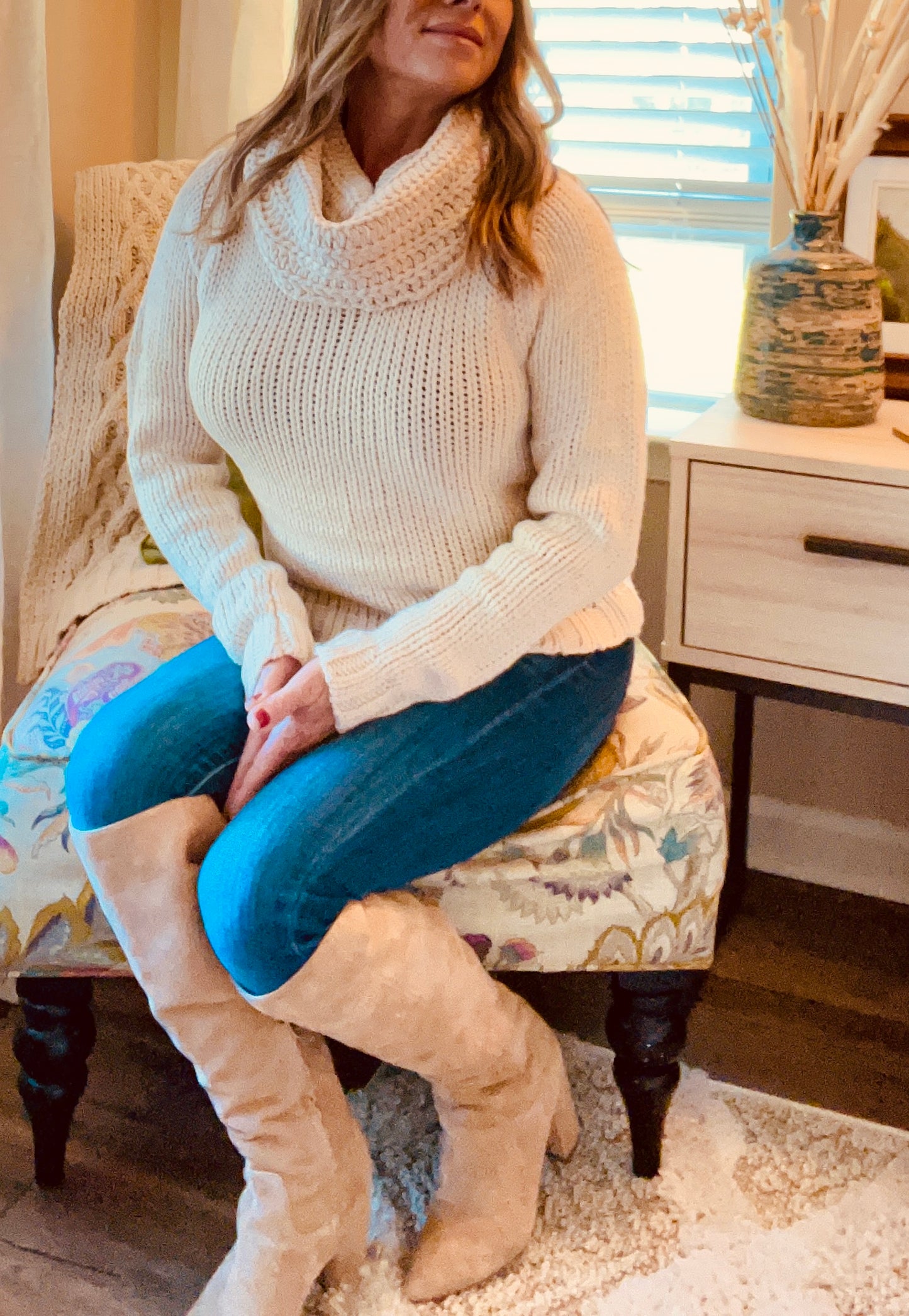 Chunky Cowl Neck Sweater