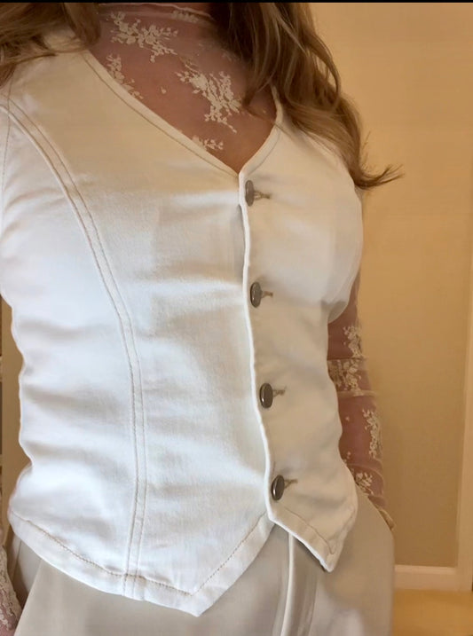 Denim Button Down Vest