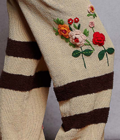 Embroidered Sweater Pants