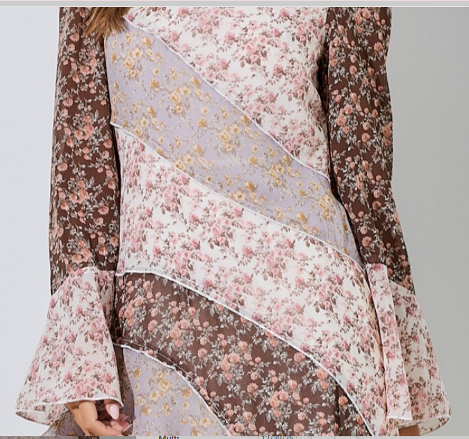 Boho Floral Chiffon Maxi Dress