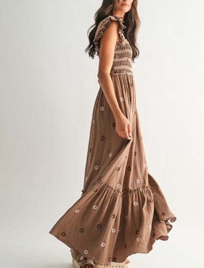 Floral Embroidered Maxi Dress