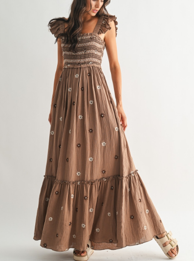 Floral Embroidered Maxi Dress