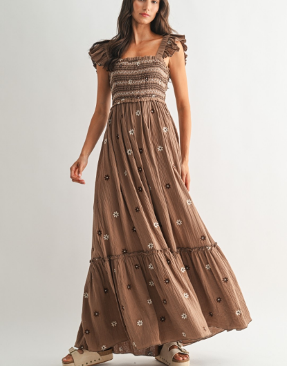 Floral Embroidered Maxi Dress