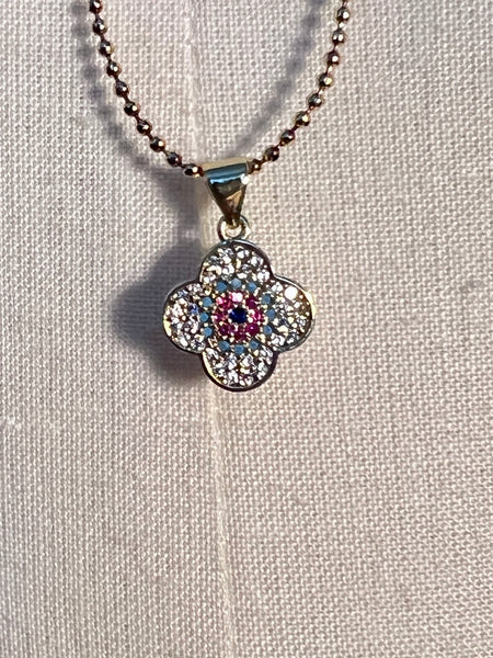 Evil Eye Clover Necklace