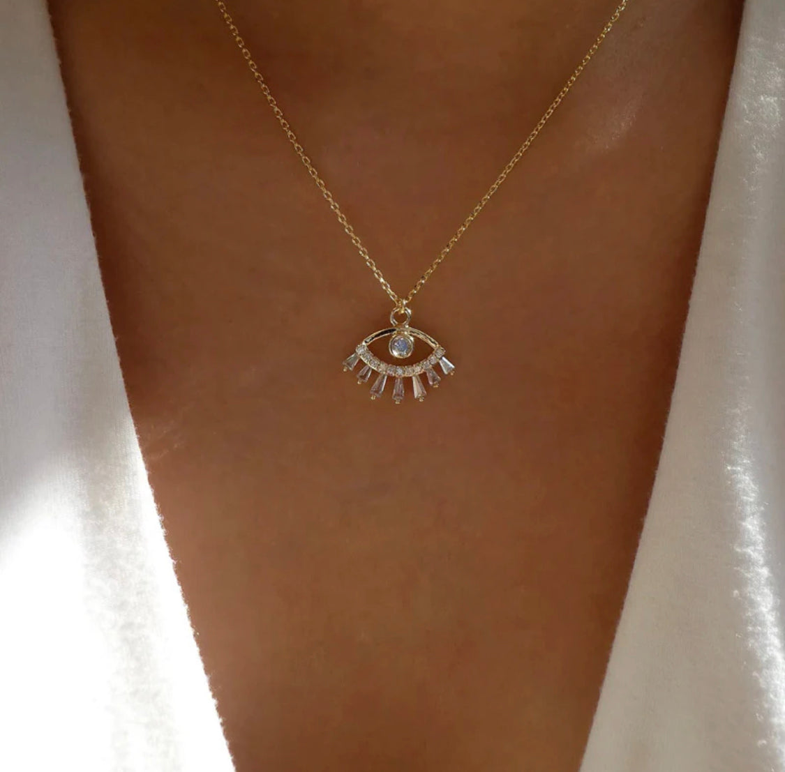 Diamond Evil Eye Necklace