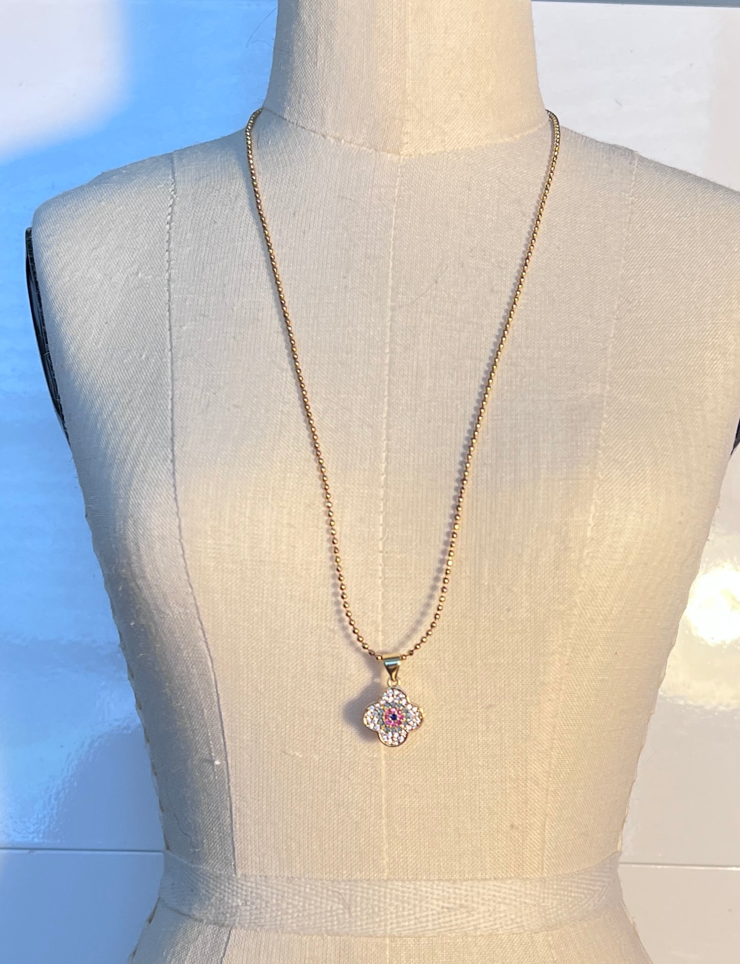 Evil Eye Clover Necklace