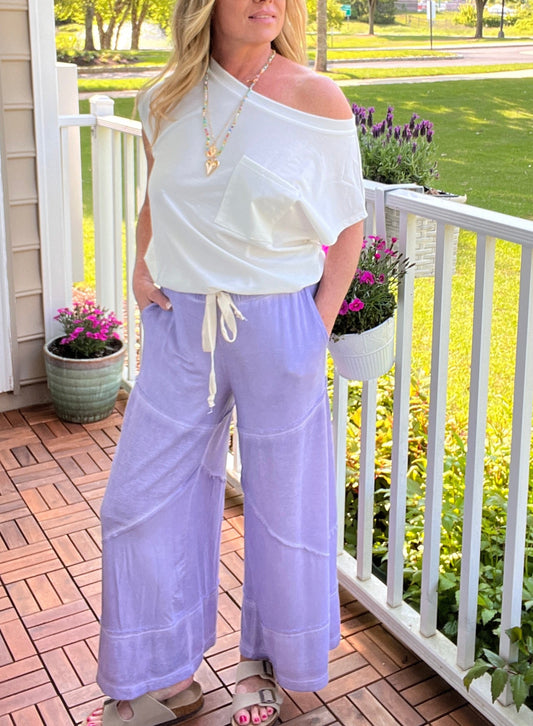 Contrast Knit Culottes