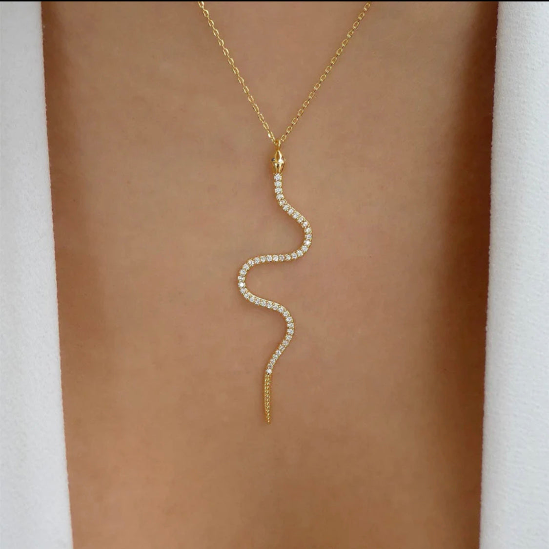 Rhinestone Snake Necklace