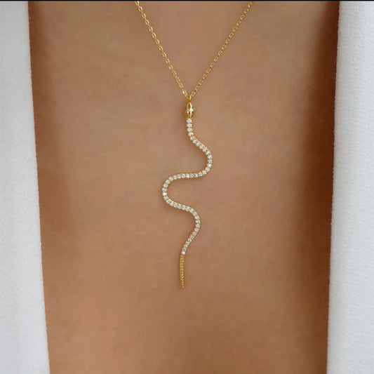 Rhinestone Snake Necklace