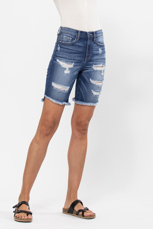 Denim Biker Shorts