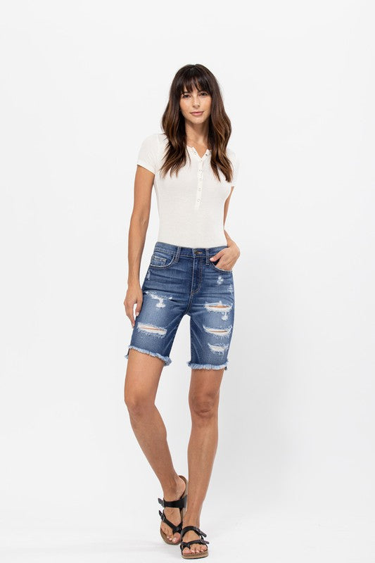 Denim Biker Shorts