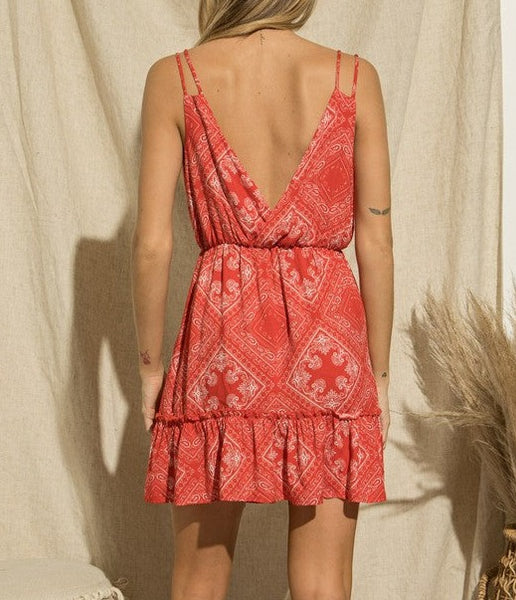 Floral Bandana Print Dress