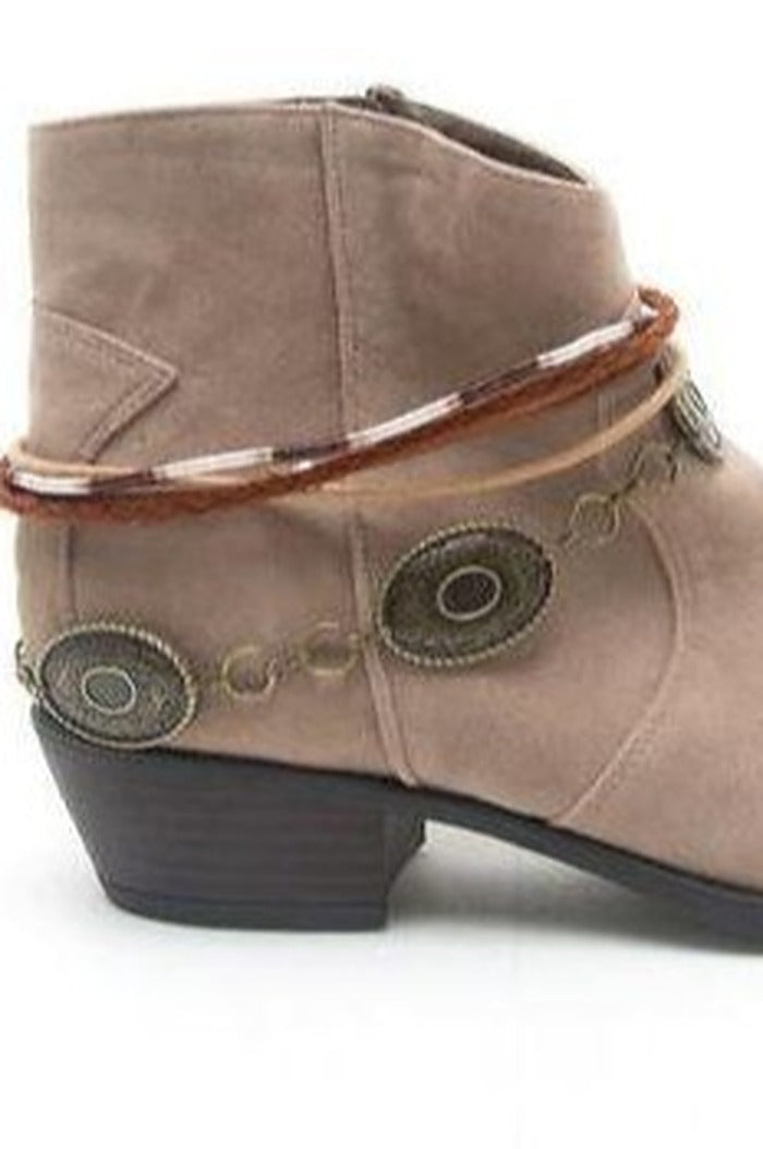 Taupe Faux Suede Anklet Bootie