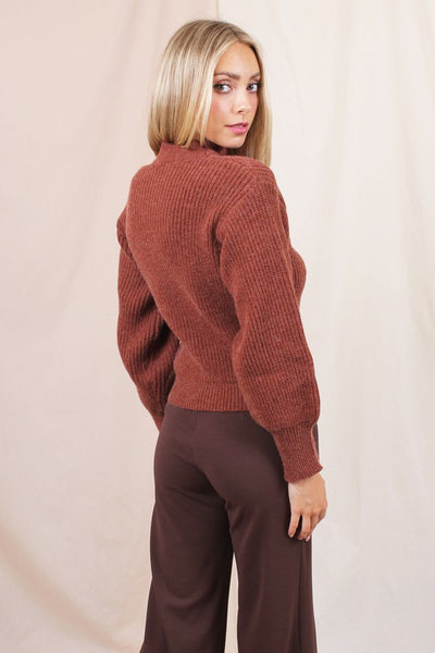 Mock Neck Cut-Out Sweater