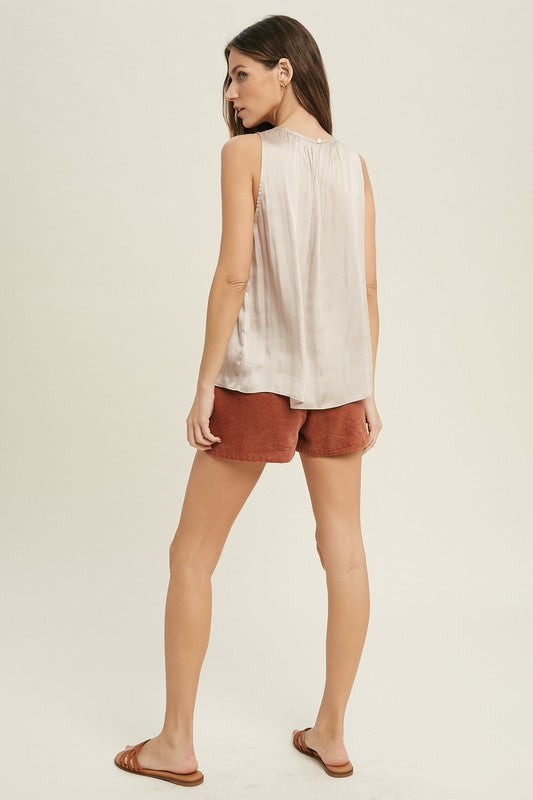 Satin Sleeveless Top