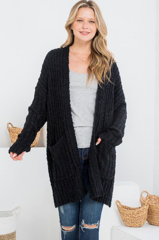 Ribbed Popcorn Cardigan