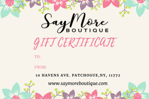 Gift Card, Gift Cards, Say More Boutique, www.SayMoreBoutique.com