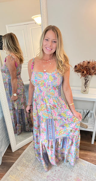 Smocked Floral Maxi Dress