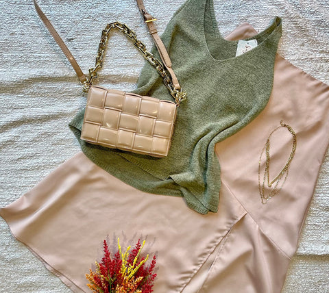 Satin Midi-Skirt