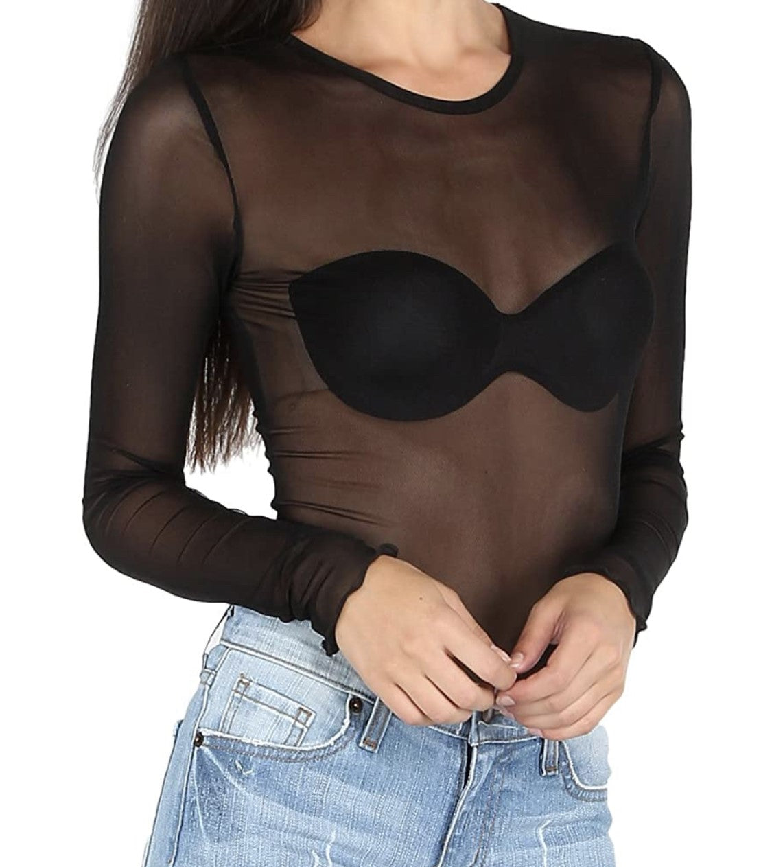 Black Sheer Top